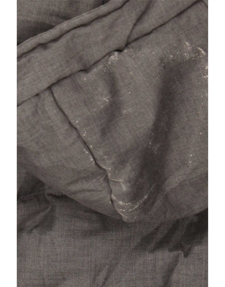 Zara Manteau matelassé à capuche pour homme UK 36 Petit Gris Polyester
