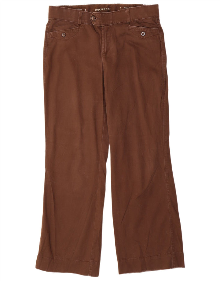 DOCKERS Pantalon droit décontracté pour femme US 10 Large W34 L29 Coton marron