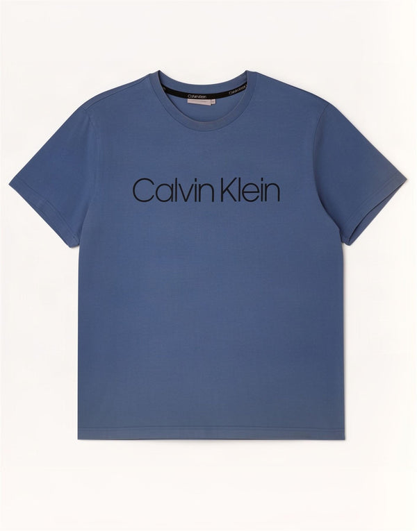 Calvin Klein T-shirt graphique pour femme UK 20 2XL Bleu Coton