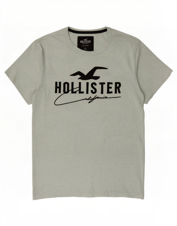 Hollister T-Shirt Graphique Top XS Vert Flecked Cotton Homme