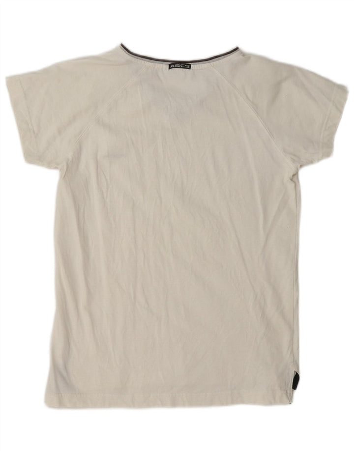Asics T-Shirt Femme Top UK 12 Coton Blanc Moyen