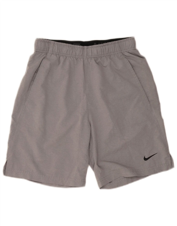 NIKE Short de sport Dri Fit pour hommes, petit, gris, polyester