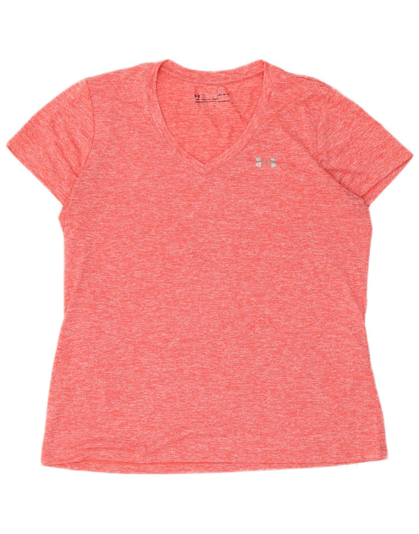 Under Armour T-shirt à manches courtes pour femme UK 16 Large Orange Sports