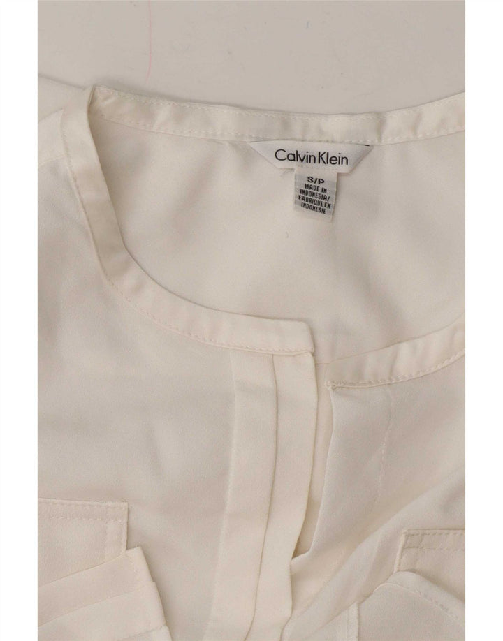 Calvin Klein Chemise militaire pour femme UK 10 Small Blanc