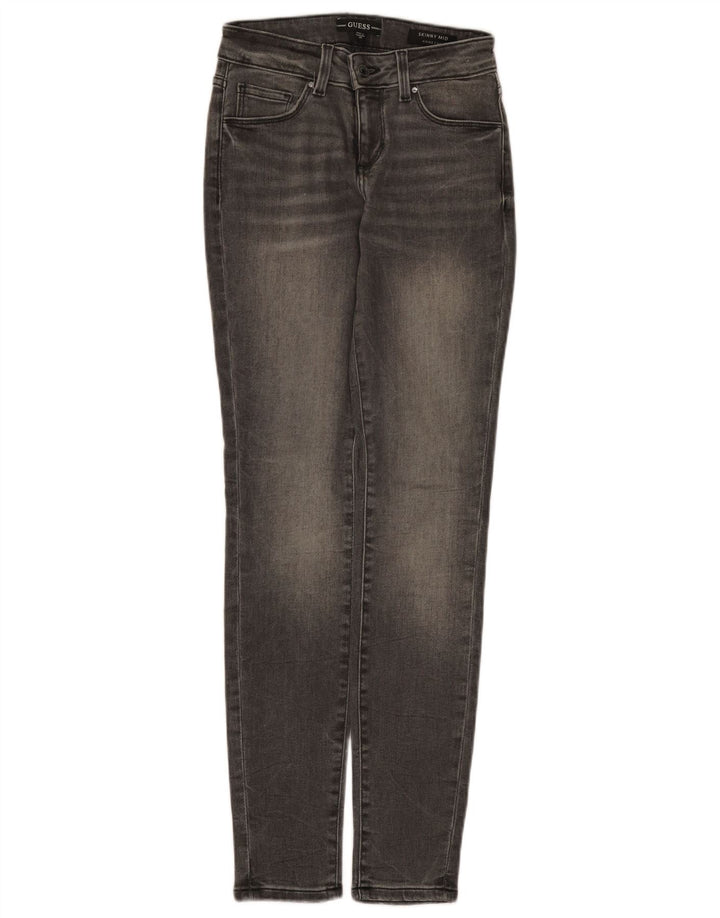 Guess Jean skinny taille moyenne pour femme W25 L30 Gris