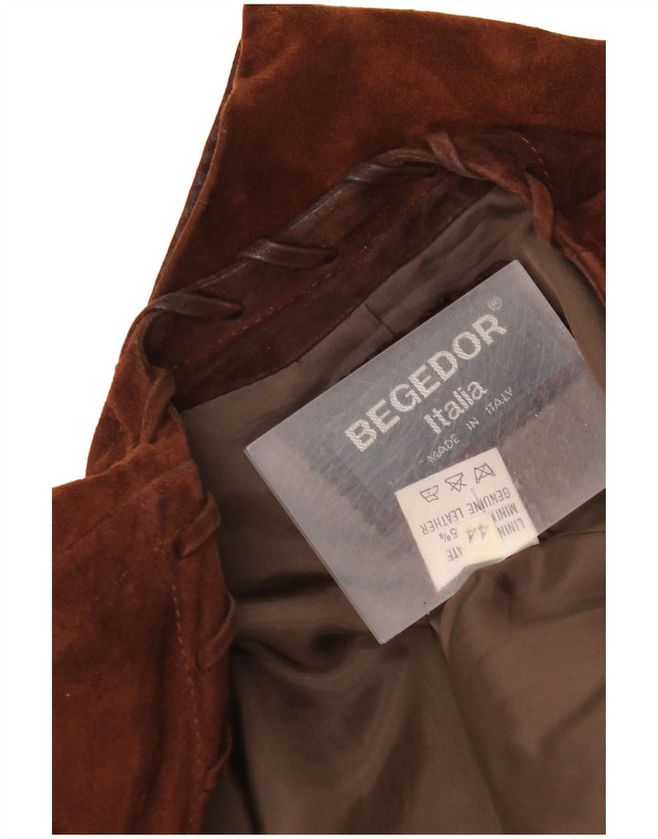 Begedor Veste blazer surdimensionnée en daim à 1 bouton pour femme IT 44 Marron moyen
