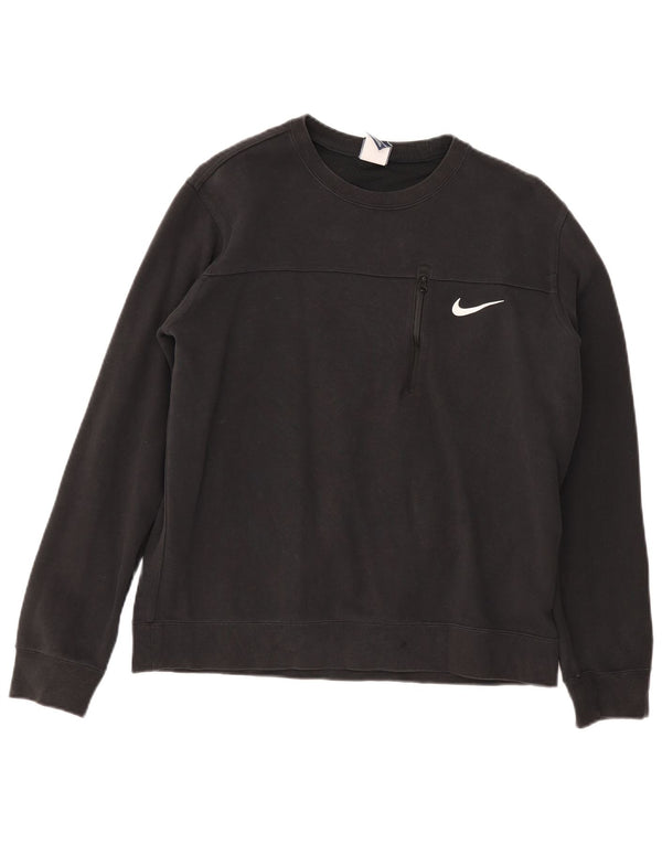 Nike Womens Sweatshirt Jumper UK 14 Grand Noir Coton Sports