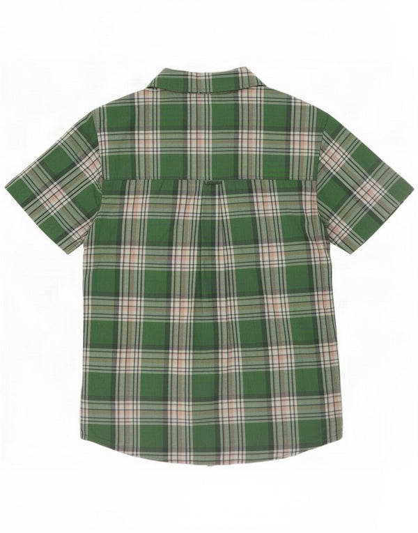 Mountain Warehouse Mens Short Sleeve Shirt Medium Green Check Cotton