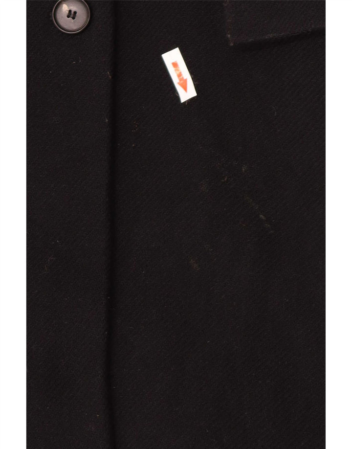 Zara Manteau croisé pour femme UK 14 Laine noire moyenne
