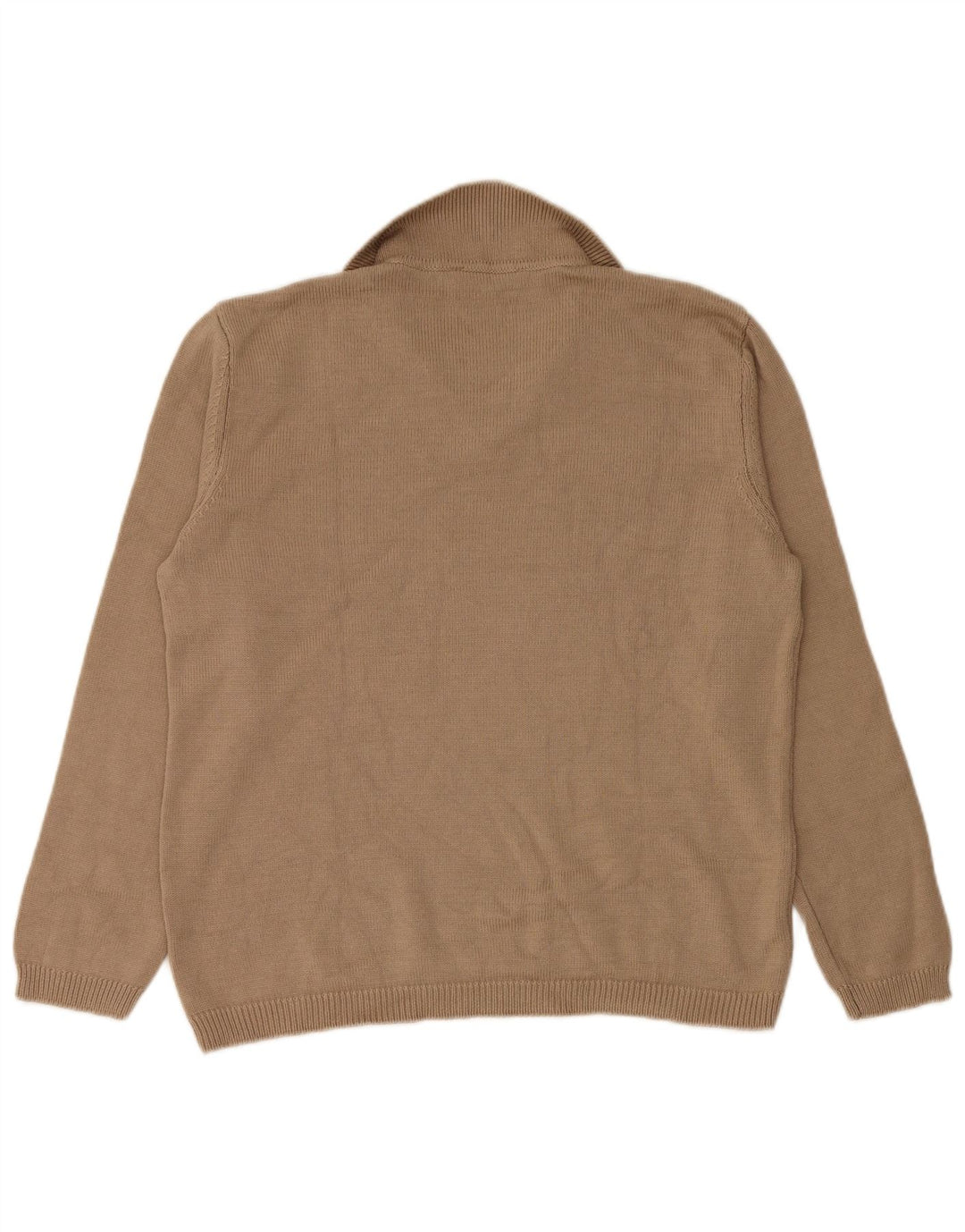 Zara Pull à col polo pour femme UK 14 Beige moyen