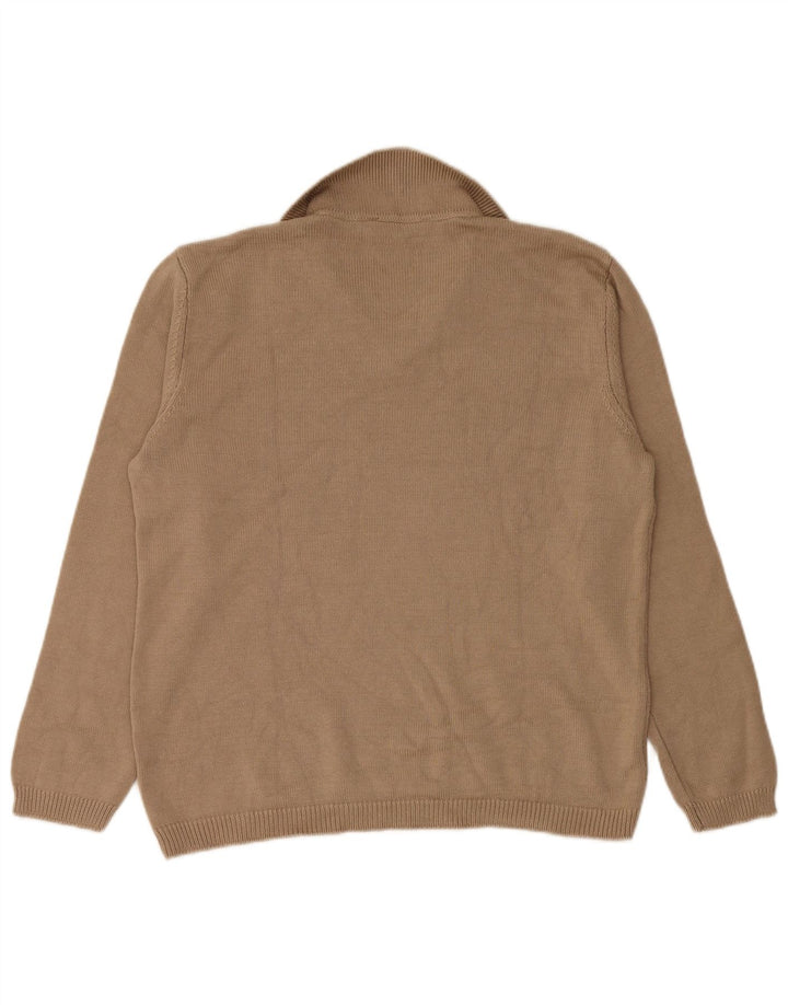 Zara Pull à col polo pour femme UK 14 Beige moyen