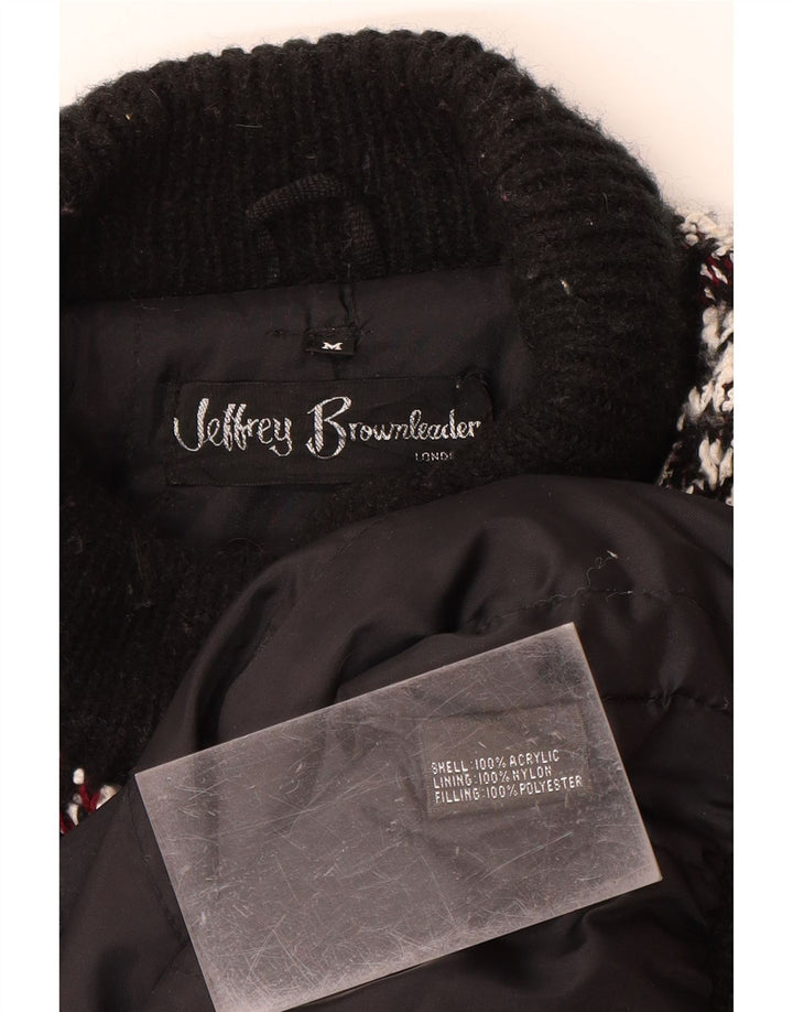 JEFFREY BROWNLEADER Manteau en tricot pour femme UK 14 Acrylique floral noir moyen