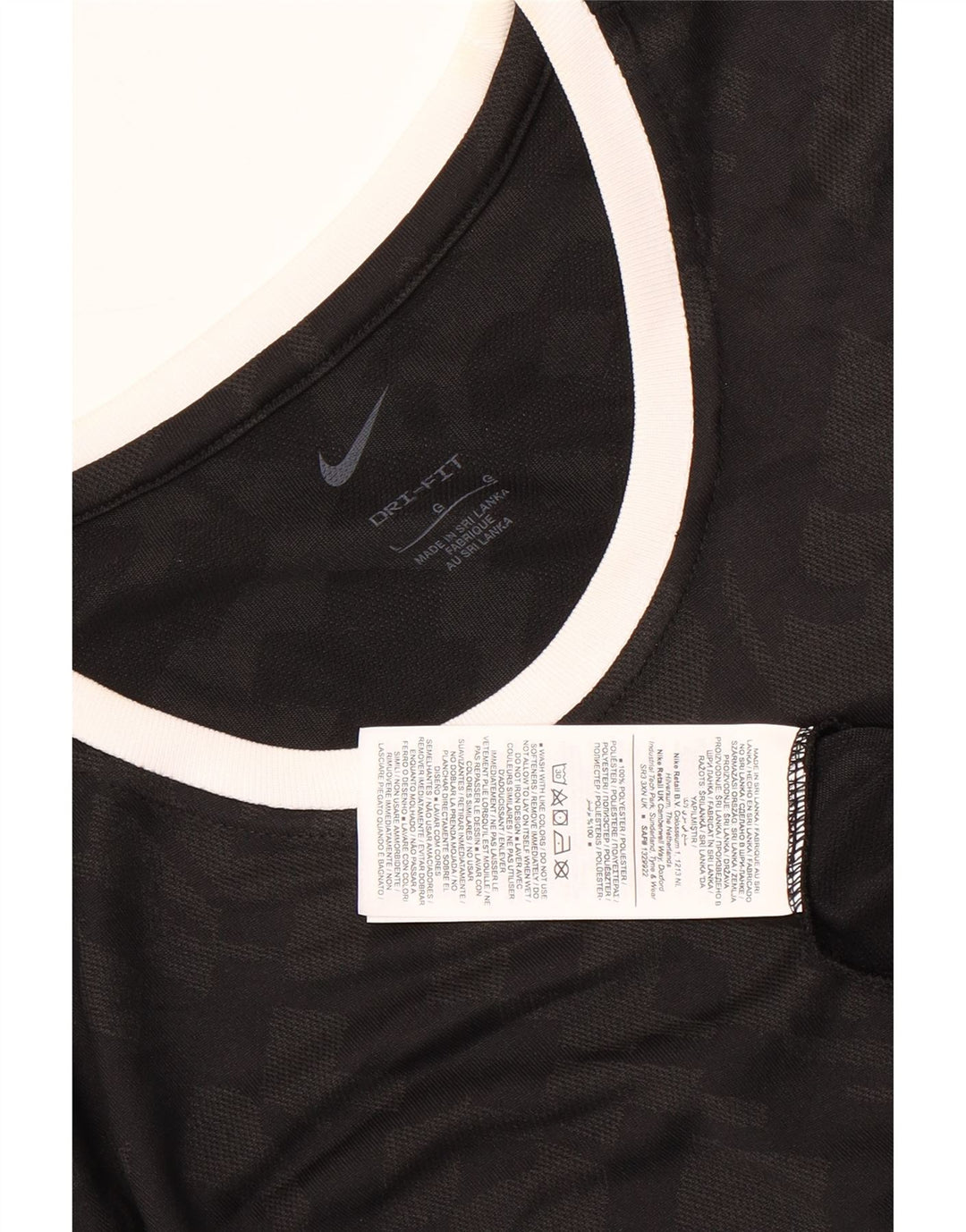 Nike Hommes Dri Fit T-Shirt Haut Large Noir Camouflage Polyester