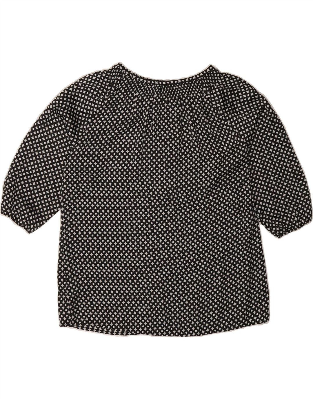 MICHAEL KORS Womens 3/4 Sleeve Blouse Top US 6 Medium Black Geometric Vintage Michael Kors and Second-Hand Michael Kors from Messina Hembry 