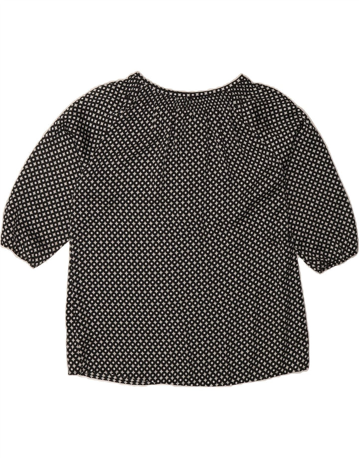 MICHAEL KORS Womens 3/4 Sleeve Blouse Top US 6 Medium Black Geometric Vintage Michael Kors and Second-Hand Michael Kors from Messina Hembry 