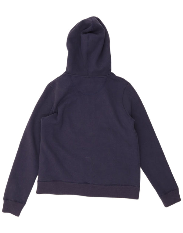 CREW CLOTHING Pull à capuche zippé pour femme UK 14 en coton bleu marine moyen
