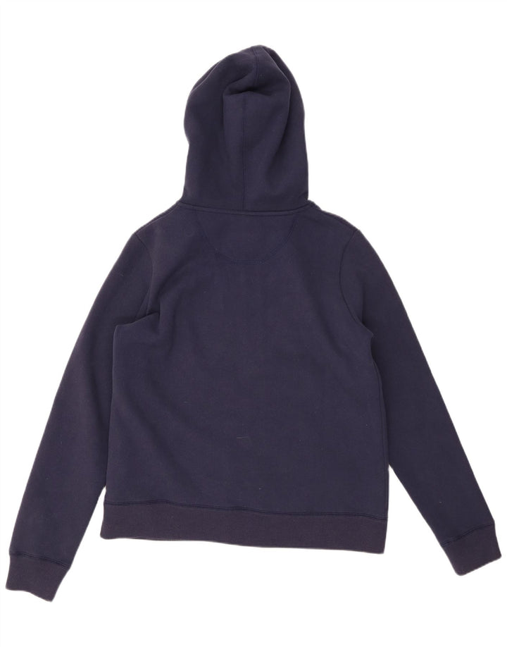 CREW CLOTHING Pull à capuche zippé pour femme UK 14 en coton bleu marine moyen