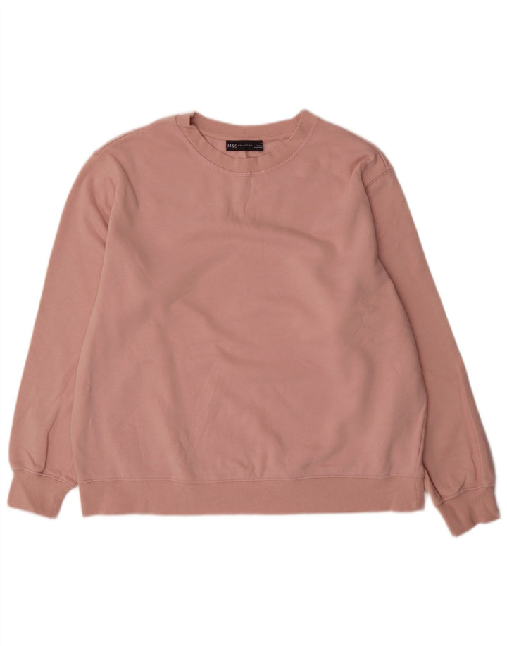 Marks & Spencer Pull-over surdimensionné pour femme UK 14 Coton rose moyen