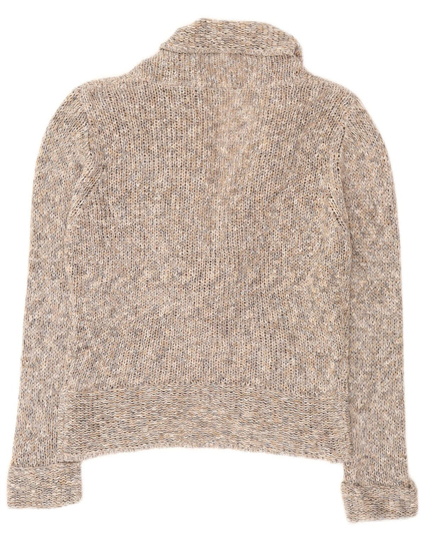 Marks & Spencer Pull cardigan à nouer sur le devant pour femme UK 14 Grand gris moucheté