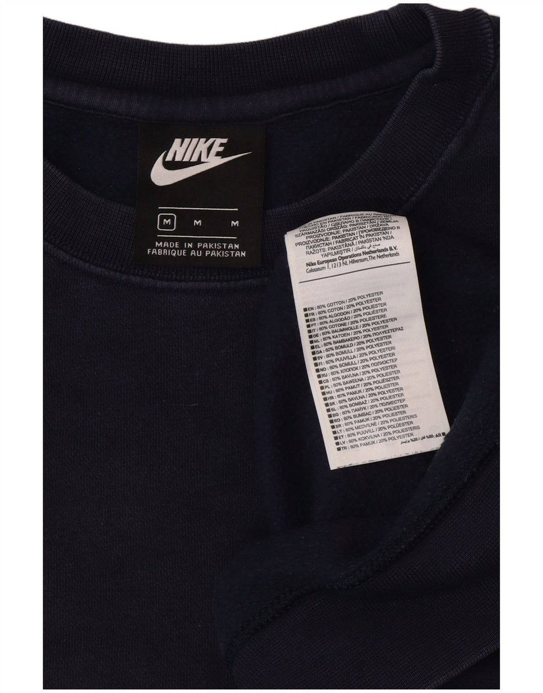 NIKE Sweat-Shirt Homme Bleu Marine Moyen Coton