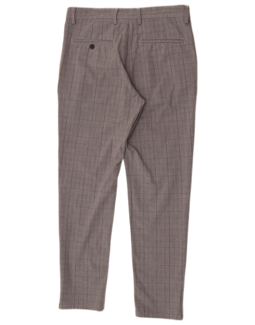 Zara Pantalon Chino Slim Homme EU 38 Small W30 L28 Gris Carreaux Polyester