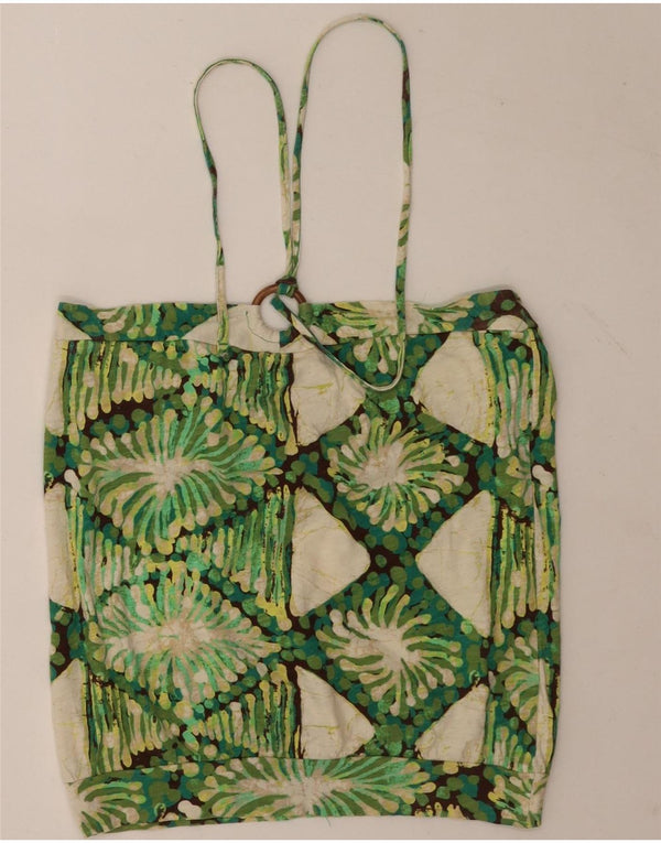 Gap Haut court dos nu pour femme UK 12 Vert moyen Argyle/Diamant Coton