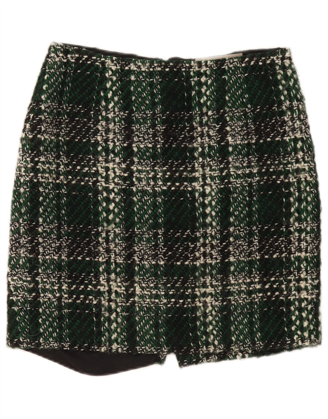 Fenn Wright Manson Mini jupe femme UK 10 Small W30 laine à carreaux vert