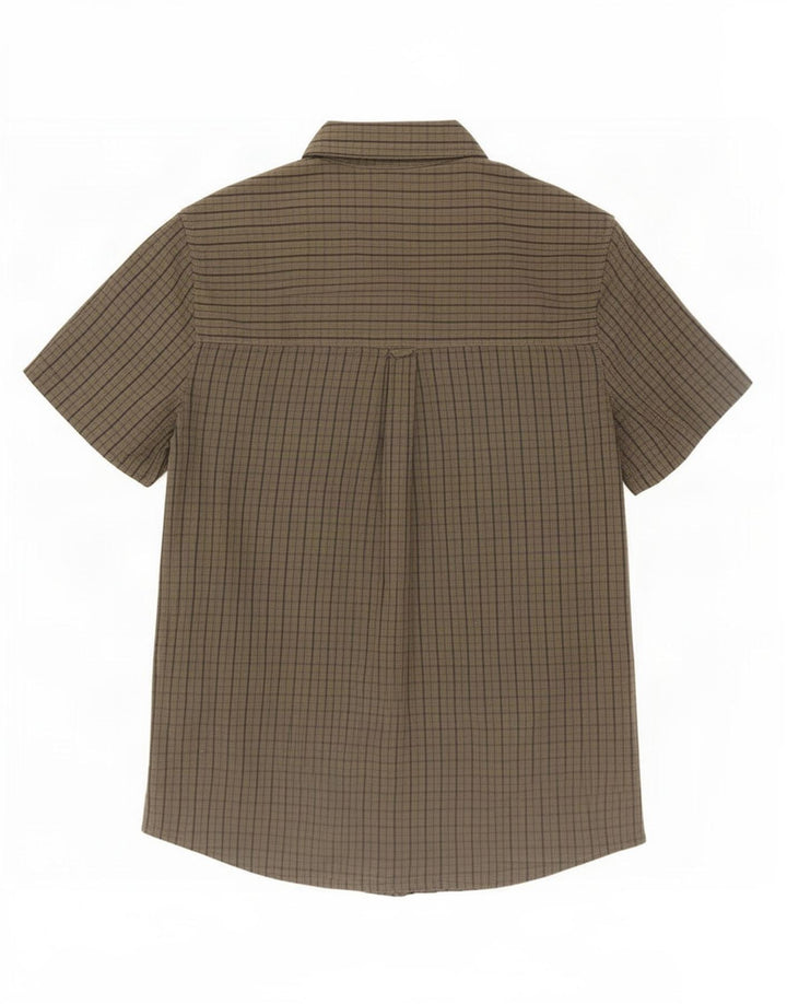 Mountain Warehouse Chemise à manches courtes pour homme en coton vichy gris Taille L