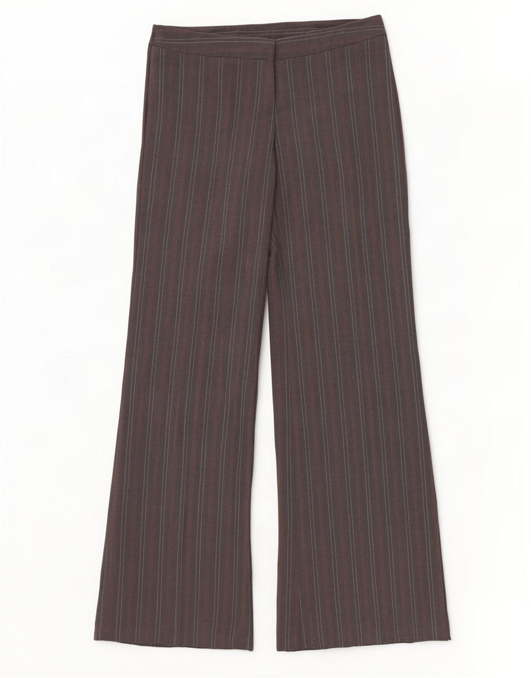 Benetton Pantalon de costume stretch pour femme IT 44 Medium W32 L35 Gris à fines rayures