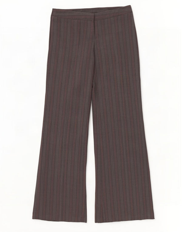 Benetton Pantalon de costume stretch pour femme IT 44 Medium W32 L35 Gris à fines rayures