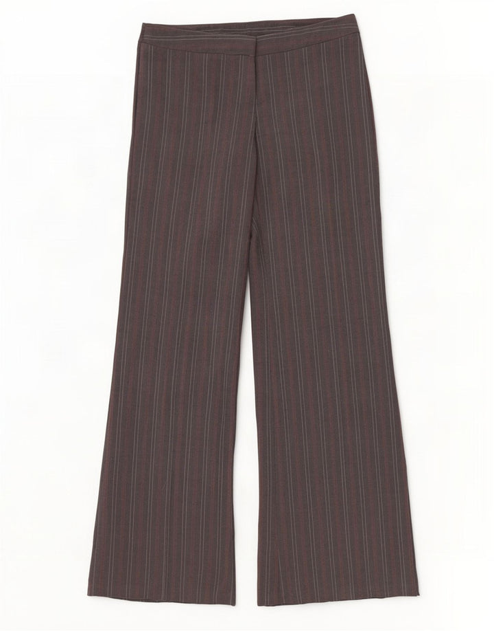 Benetton Pantalon de costume stretch pour femme IT 44 Medium W32 L35 Gris à fines rayures