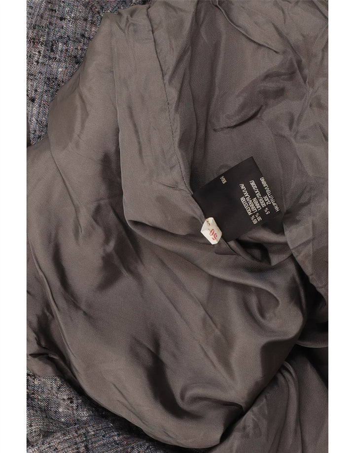 VINTAGE Veste Bomber Oversize Femme IT 50 XL Gris Moucheté Polyester