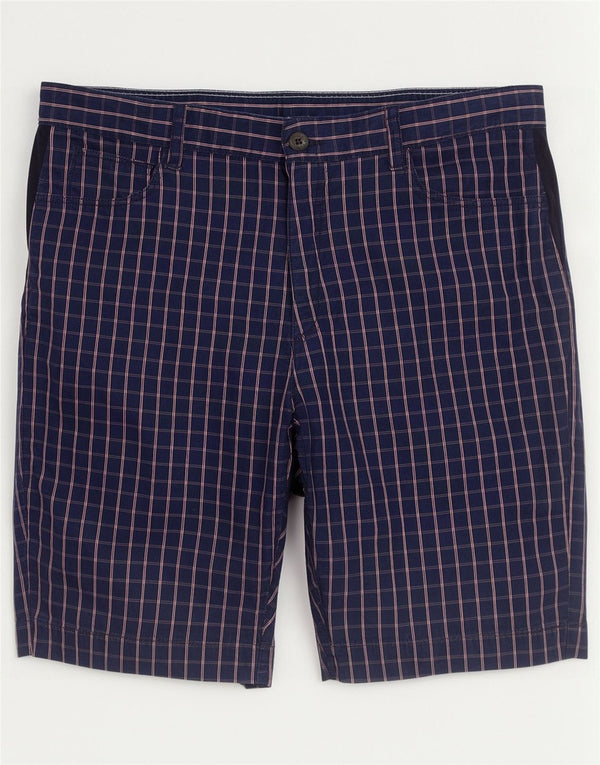 Lacoste Short Chino Homme Taille 44 Large W34 Bleu Marine Check Coton