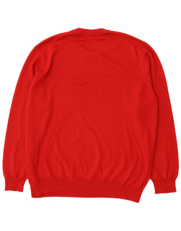 Lacoste Mens Classic Fit Crew Neck Jumper Pull Taille 8 3XL Laine Rouge