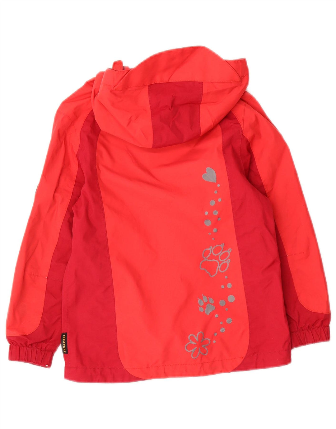 Jack Wolfskin Veste de pluie à capuche pour garçon 4-5 ans Rouge Colourblock Polyamide