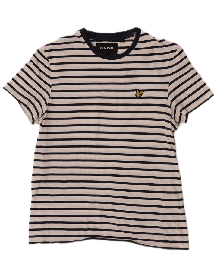 Lyle & Scott T-Shirt Homme Blanc Moyen Coton Rayé