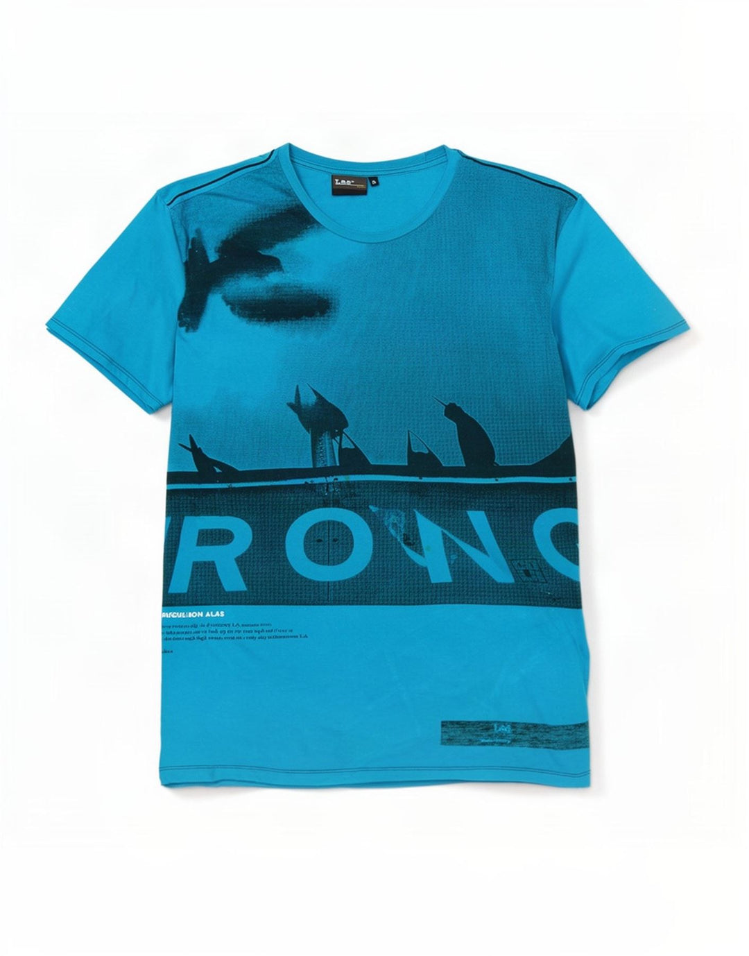 Lee T-Shirt Graphique Homme Top XL Bleu Coton