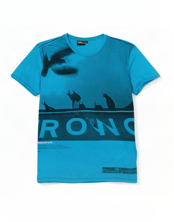 Lee T-Shirt Graphique Homme Top XL Bleu Coton