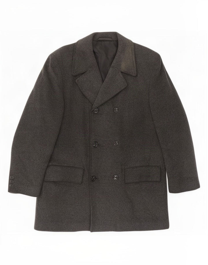Marks & Spencer Manteau double boutonnage pour homme UK 38 Laine vierge gris moyen