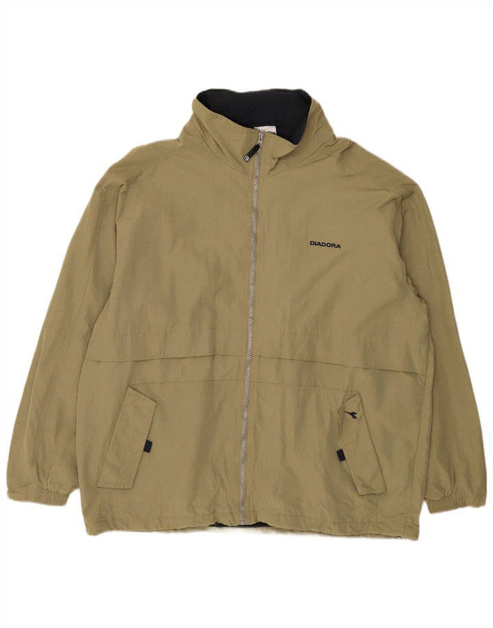 DIADORA Veste de pluie à capuche pour homme UK 42 XL Kaki Polyamide