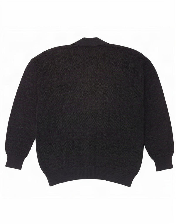 Paco Calvari Pull Cardigan Homme IT 54/56 XL Bleu Marine Géométrique