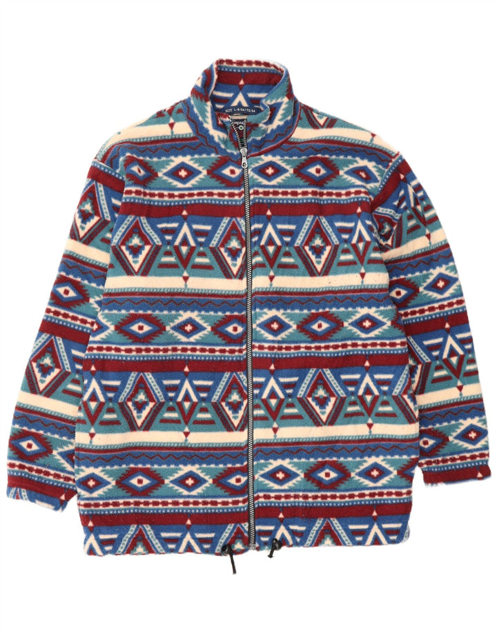 CAMPAGNOLO Veste Polaire Homme UK 40 Large Bleu Géométrique Polyester