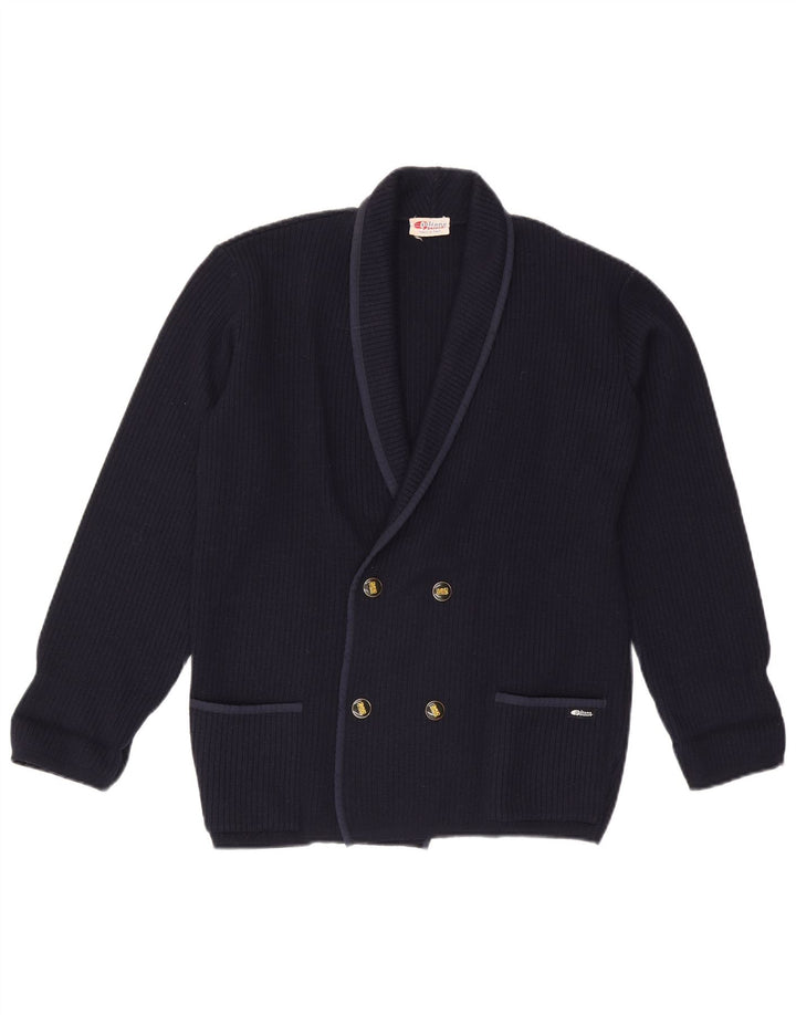 Giuliano Homme Cardigan Pull Laine Bleu Marine Moyen