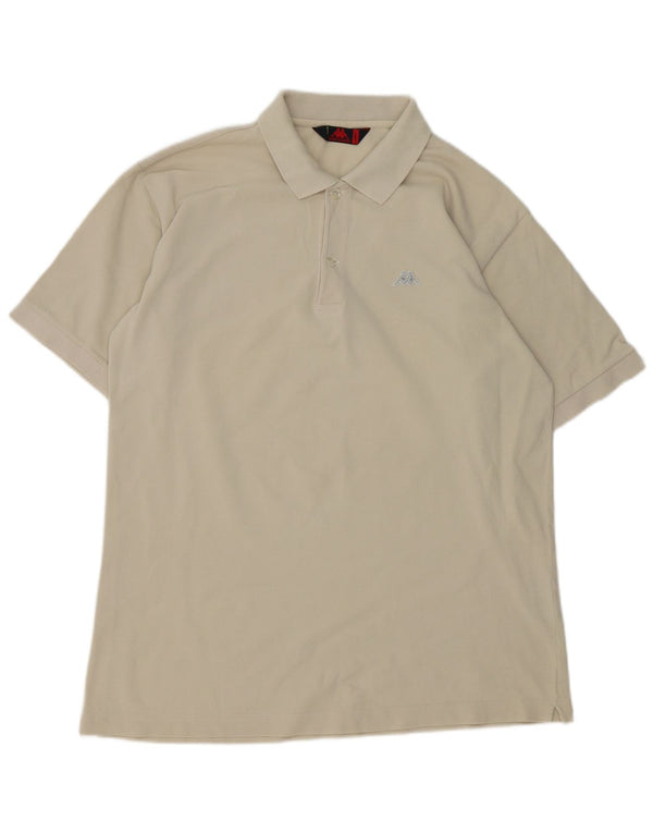Kappa Polo Homme Large Blanc Cassé Coton