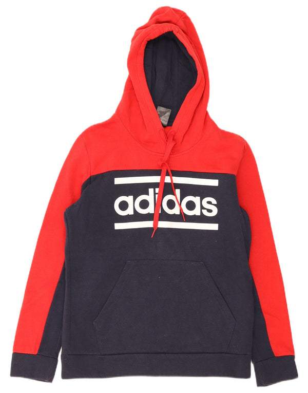 Adidas Pull à capuche graphique pour homme UK 16/18 Large Bleu marine Colourblock