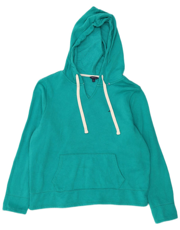 Nautica Pull à capuche pour femme UK 14 en coton turquoise moyen