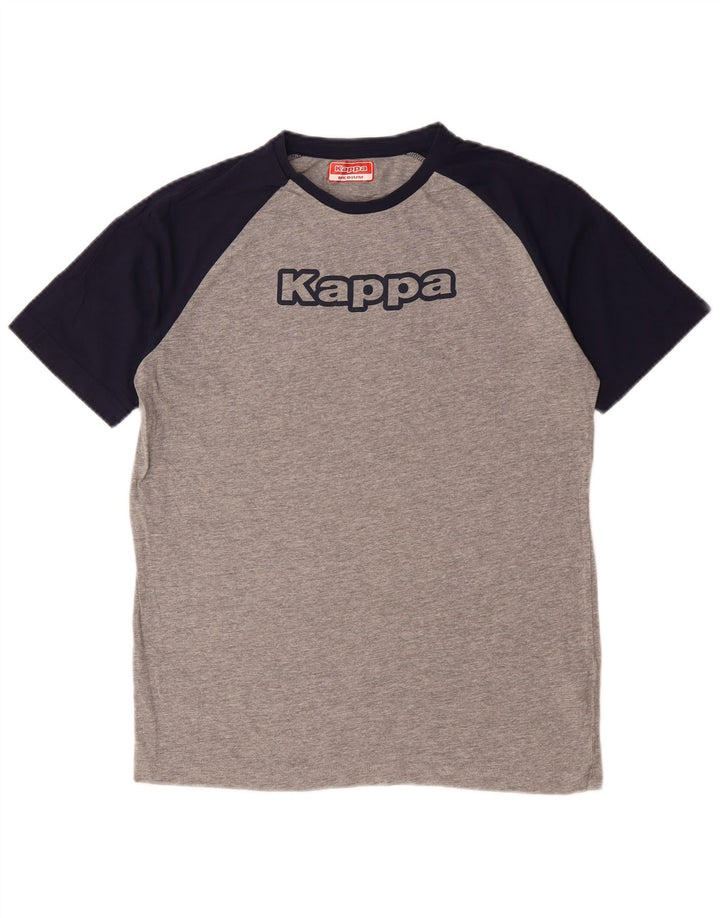 Kappa T-Shirt Graphique Homme Gris Moyen Colourblock Coton