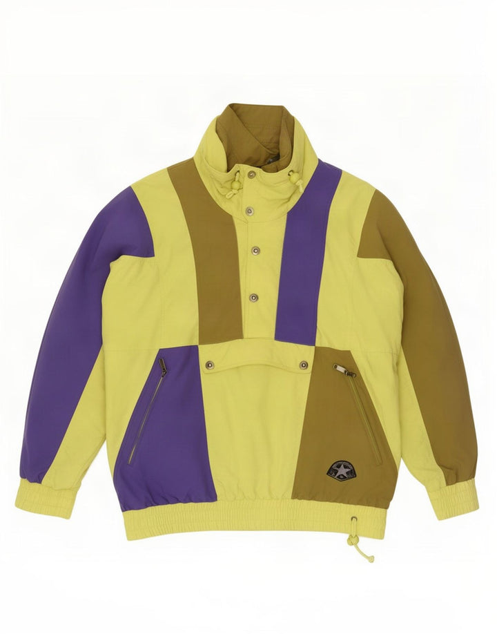 vintage Mens Pullover Ski Jacket UK 38 Medium Multicolore Colourblock