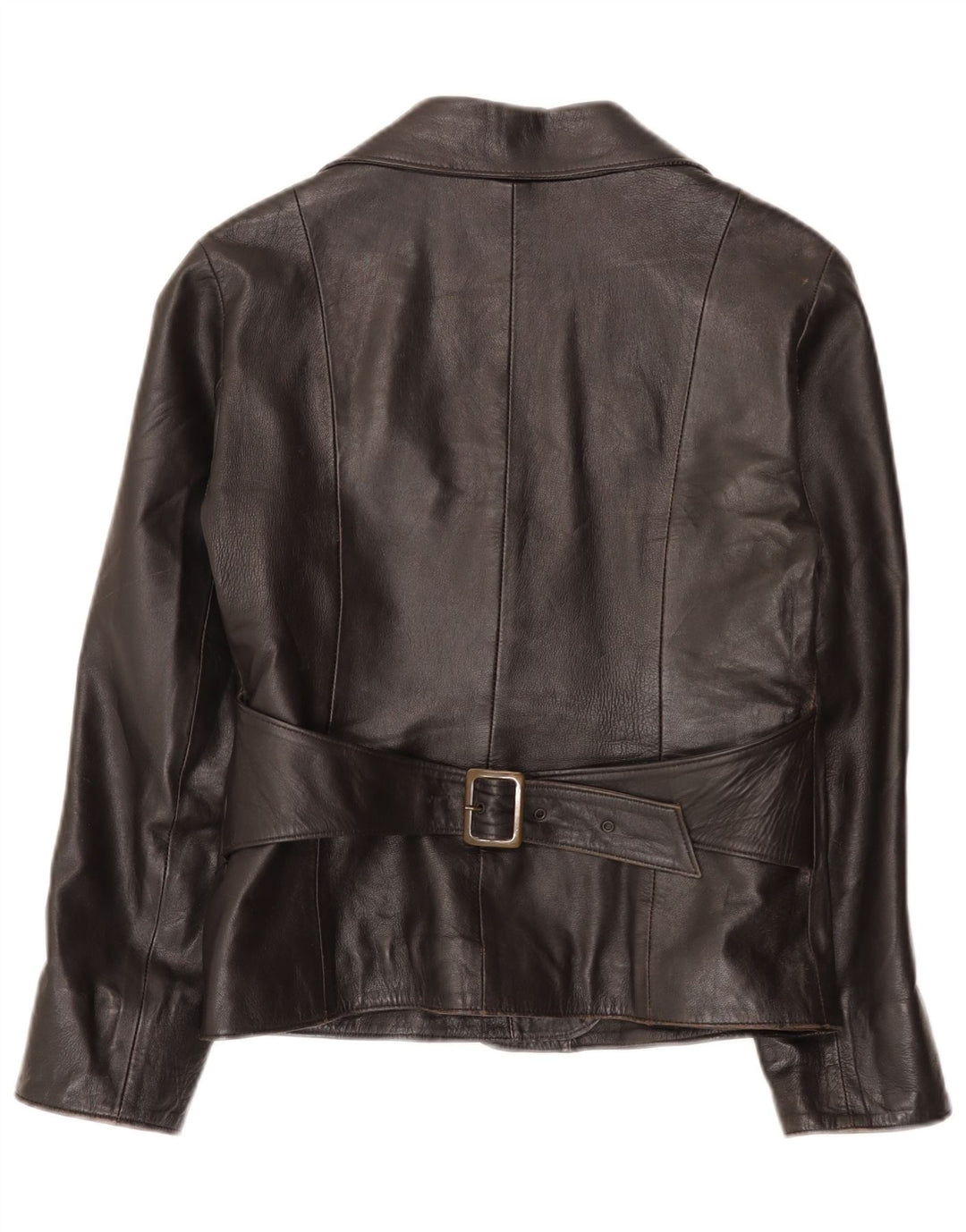 vintage Femme 1 Bouton Veste Blazer En Cuir IT 46 Grand Noir