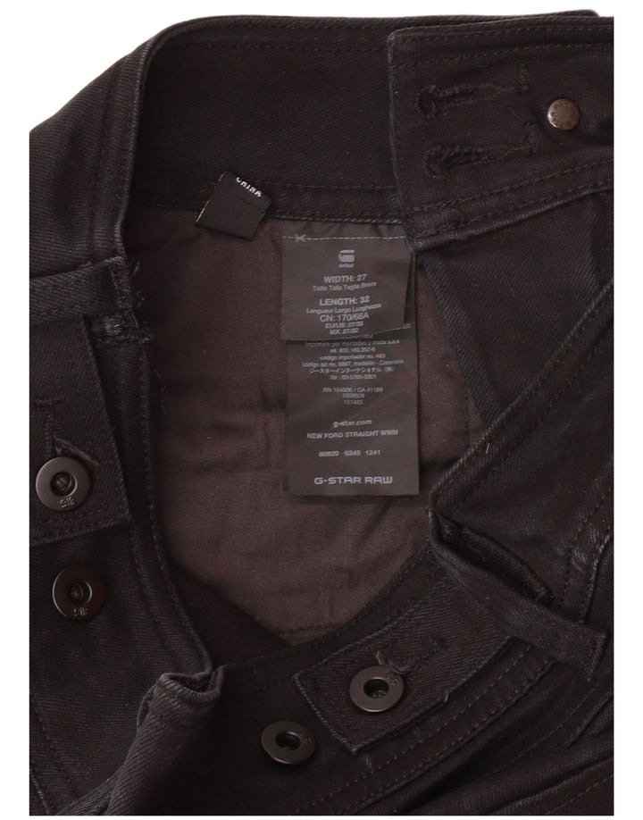 G-STAR Womens Straight Jeans W27 L28 Black Cotton